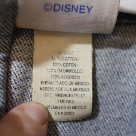 Disney Store Vintage Denim Mickey Mouse Jean Vest Large Y2K Embroidered Jacket - Picture 16 of 16